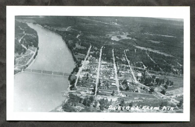 h2598 - Canada QUESNEL BC 1950s Aerial View Real Photo Postcard