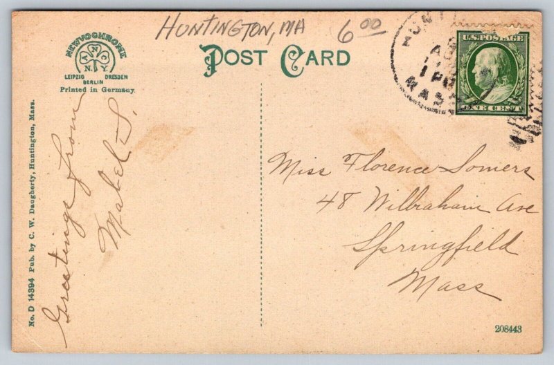 1913  Huntington  Massachusetts  Bird's Eye View  Postcard