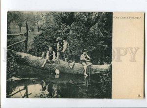 257741 FISHING Three Fishers Tree Vintage TUCK Art Serie #604