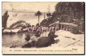 Postcard Old Cannes Midi Boulevard Corner of a Garden