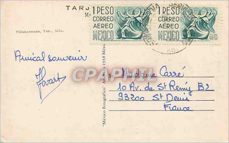 Postcard Modern Mexico Villahermosa Tab