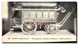 Old Postcard Musee Carnavalet small model of an Omnibus 3 Madeleine Bastille ...