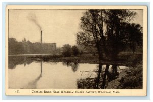 c1910 Charles River Near Waltham Watch Factory Waltham Massachusetts MA Postcard 