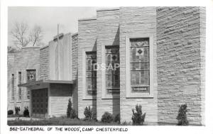 A26/ Camp Chesterfield Indiana In Real Photo RPPC Postcard c1950 Cathedral Woods