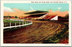 Race Track and Grand Stand Fair Grounds Huron South Dakota SD Postcard