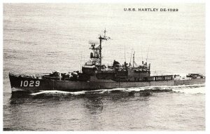 U.S.S. Hartley DE-1029 Atlantic Fleet US Navy Narragansett Bay RI Postcard