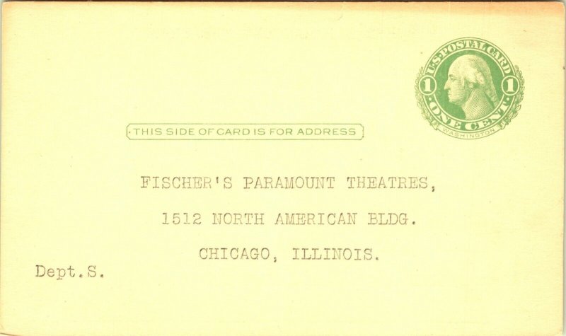 Fischer's Paramount Theaters Monroe Proposed Project Postcard early 1900's