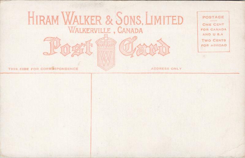  Hiram Walker AD Walkerville Ontario ON CC Canadian Club Whiskey Postcard E43