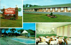 Postcard NY Amsterdam Windsor Motel & Restaurant Route 30 Swimming Pool 1970 M56