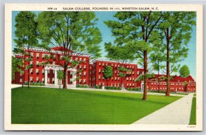 Winston-Salem North Carolina~College Founded In 1771~Vintage Linen Postcard