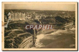 CARTE Post Old La Douce France Biarritz Low Pyrénéees views Cliffs Lighthouse