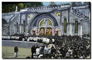 Old Postcard Lourdes Blessing of the Sick