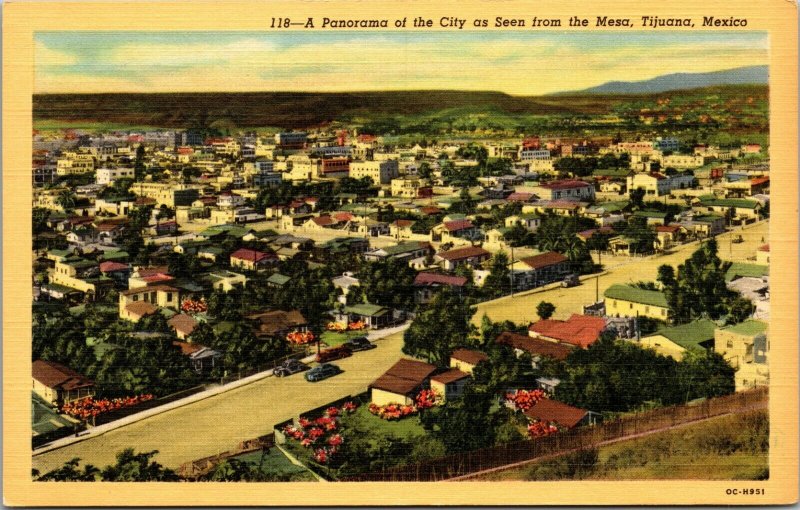 Mesa , Tijuana, Mexico - Panorama Aerial View - POSTCARD - Corner View