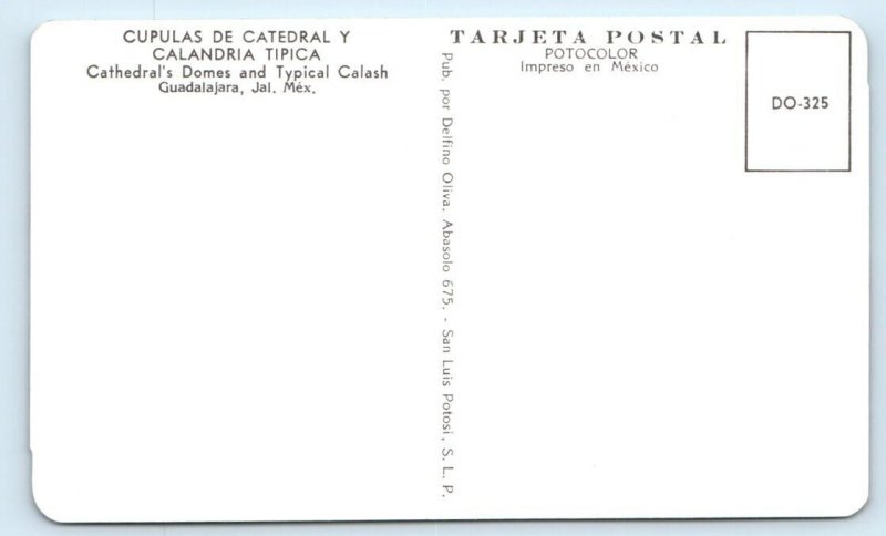 Cathedral GUADALAJARA Jal. MEXICO Postcard