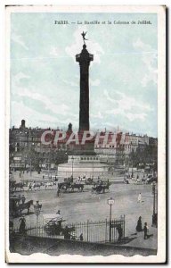 Old Postcard Paris Bastille and the July Column