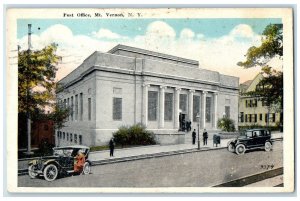 1922 Post Office Classic Cars Building Entrance Mt. Vernon New York NY Postcard