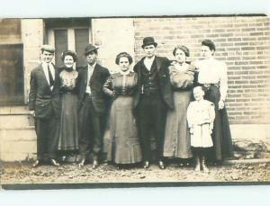 Old rppc GROUP OF PEOPLE Great Postcard AB1430