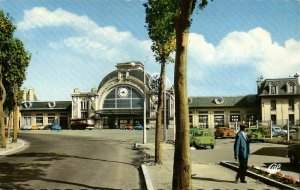 france, ROCHEFORT, La Gare, Railway Station, Cars (1972) Tinted RPPC Postcard