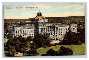 Vintage 1910 Postcard Panoramic View Gold Dome Library of Congress Washington DC