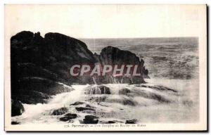 Old Postcard Penmarch A Storm in Monk Rock