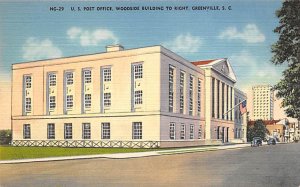 US Post Office Woodside building to write Greenville, South Carolina  