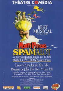 Spamalot Monty Python RARE French Musical Advertising Postcard