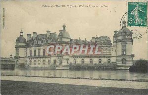 Old Postcard Chateau de Chantilly- (Oise) North-Side view of the park
