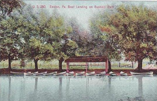 Pennsylvania Easton Boat Landing On Bushkill Park 1908