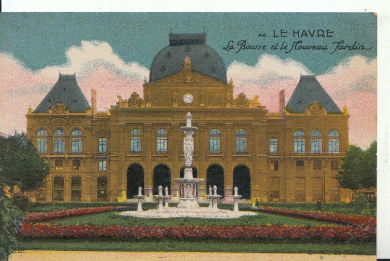 France Postcard - Le Havre - La Bourse et le Mouveau Jardin - Ref 14080A