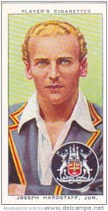 Player Cigarette Card Cricketers 1938 No 13 Joseph Hardstaff Jh Nottinghampsh...