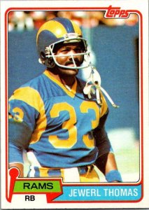 1981 Topps Football Card Jewerl Thomas Los Angeles Rams sk60428