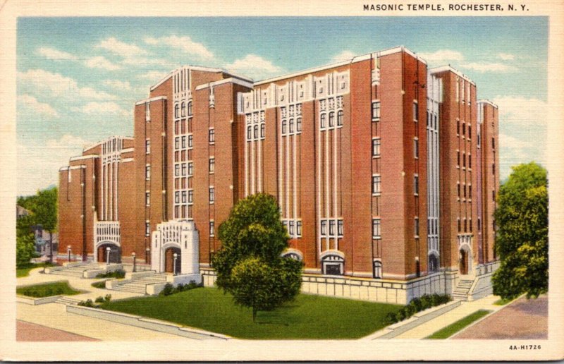 New York Rochester Masonic Temple 1941 Curteich