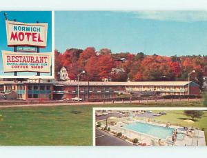 Unused Pre-1980 NORWICH MOTEL & RESTAURANT Norwichtown Connecticut CT u4523@