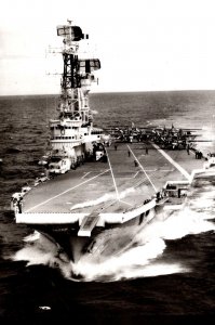 Battleship Hr. Ms Karel Doorman Aircraft Carrier Vintage RPPC 09.83