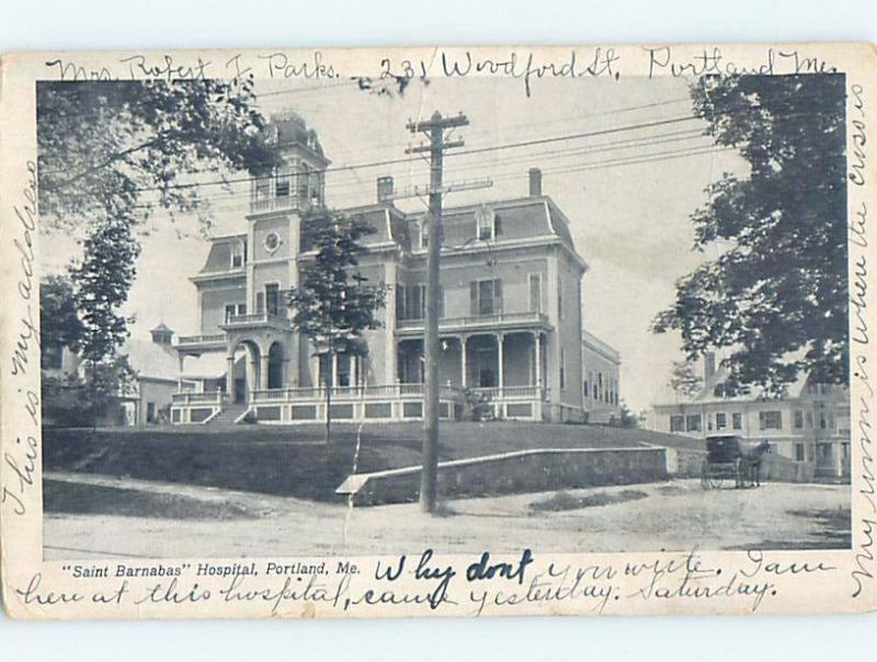 Pre-1907 HOSPITAL Portland Maine ME A3076