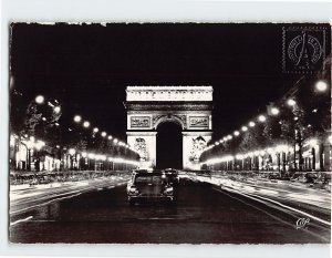 Postcard Avenue des Champs-Elysées et Arc de Triomphe de l'Etoile, Paris, France