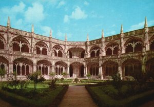 Postcard Cloister Of The Jeronimos Hieronymites Monastery Lisbon Portugal