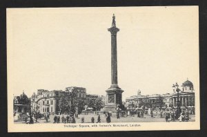 Trafalger Square & Nelsons Monument London England Unused c1920s