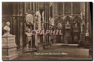 Postcard Old Poets Corner Westminster Abbey London