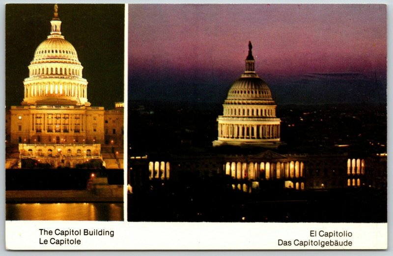 The Capitol Building at Night, Washington, DC - Postcard 