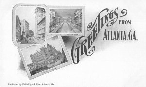 Atlanta Georgia Greetings Whitehall Kimball House Jewelry Store Postcard AA56399
