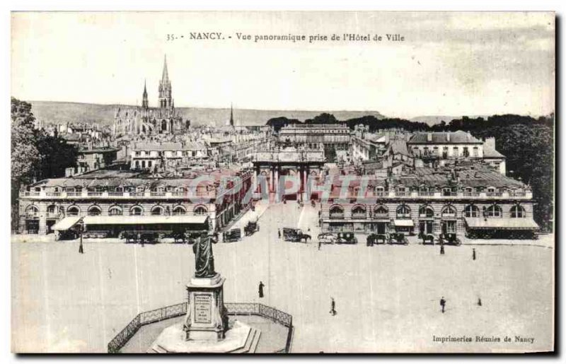 Old Postcard Nancy Panoramic View from the town hall