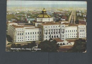 1909 Post Card Wash DC Library Of Congress Built 1800
