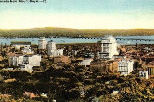 1930s MONTREAL CANADA TOWN VIEW OF MONTREAL FROM MOUNT ROYAL LINEN POSTCARD P22