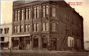 Masonic Temple, Larned, Kansas Postcard