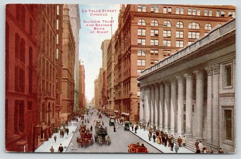 Chicago Illinois~La Salle Street~Illinois Trust & Savings Bank~c1910