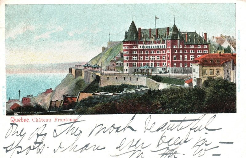 Vintage Postcard 1906 Chateau Frontenac Quebec Heritage Luxury Urban Resort