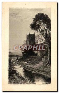 Old Postcard The Church Village Daniel Sherrin
