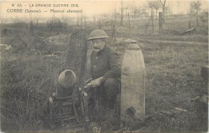 German shells ammunition material World War 1918 Corbie (Somme) France postcard