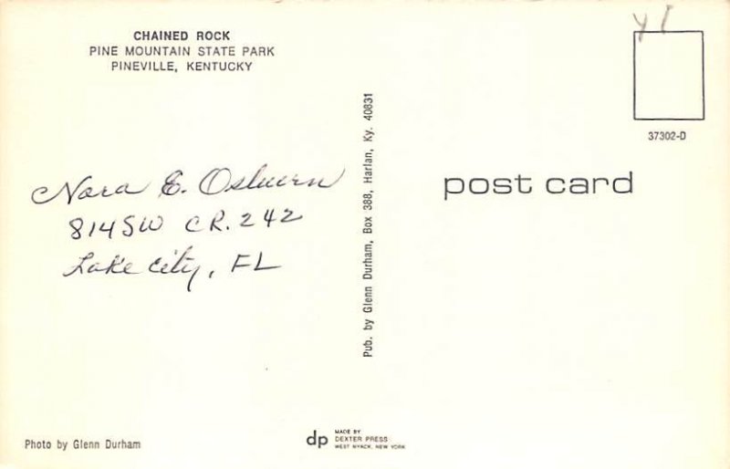 Chained rock Pine Mountain State Park Pikeville KY